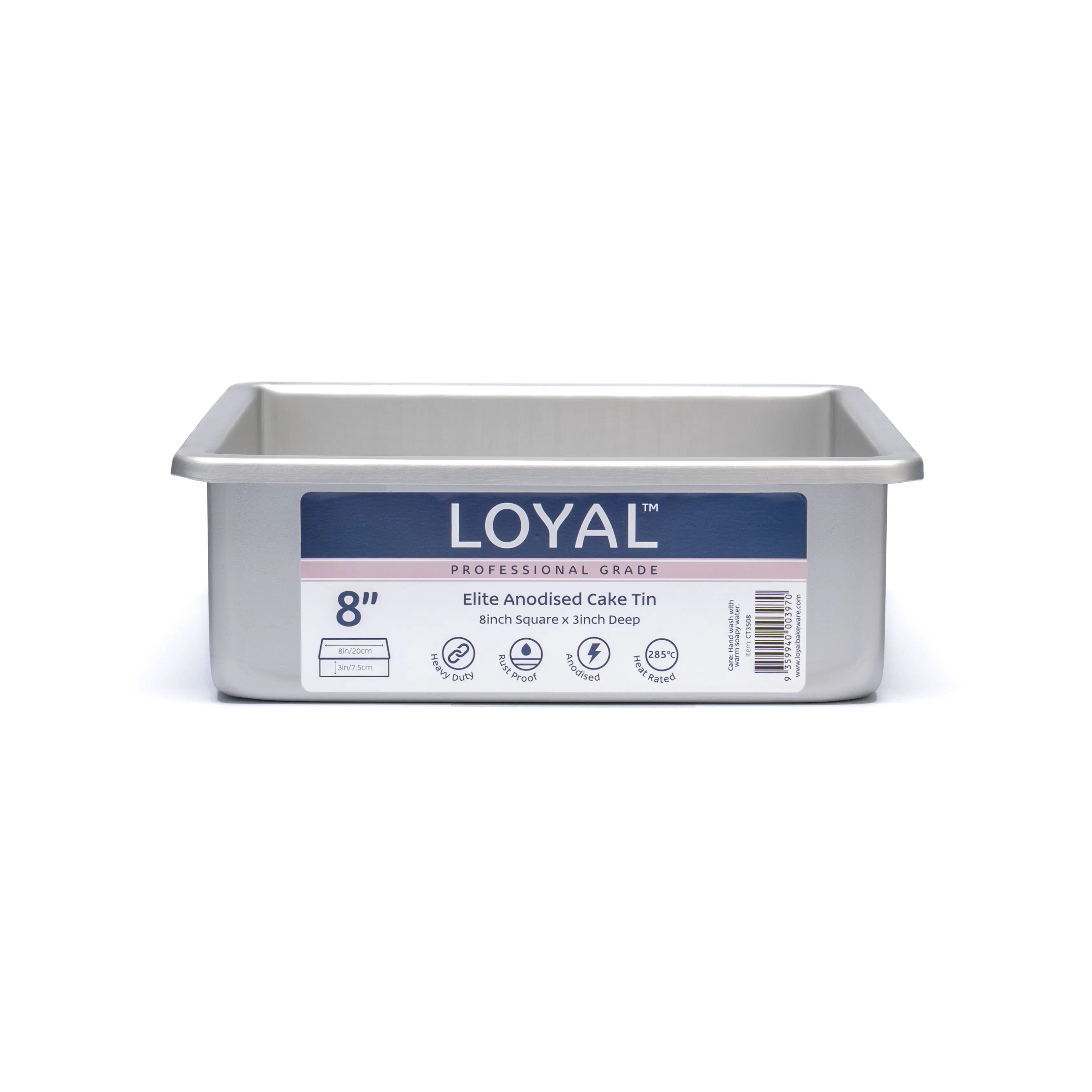 LOYAL Elite Anodised Cake Tin Square 8 in